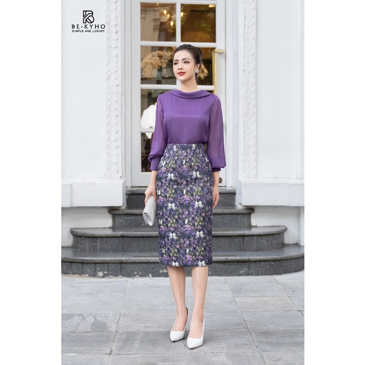 Chân váy hoa tím BE-KYHO