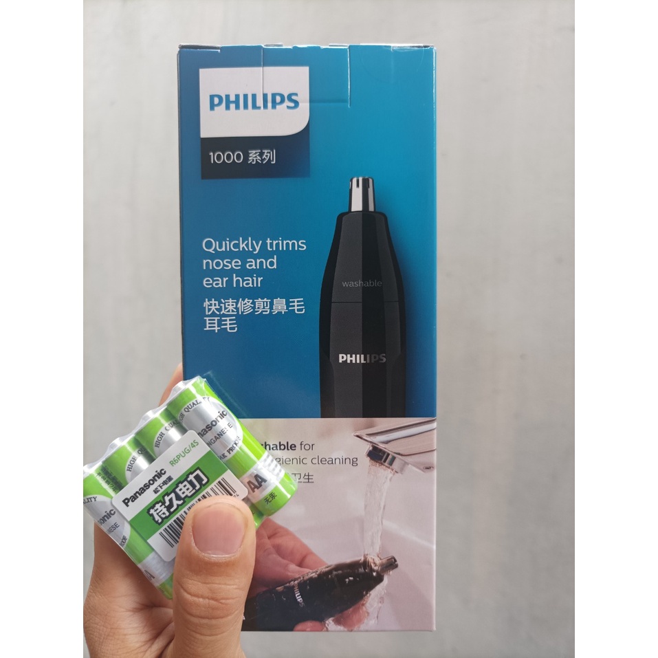 Máy tỉa lông mũi và tai cao cấp Philips NT1620 - Hàng chính hãng -Bảo hành 24 tháng- tặng kèm 2 pin PANASONIC
