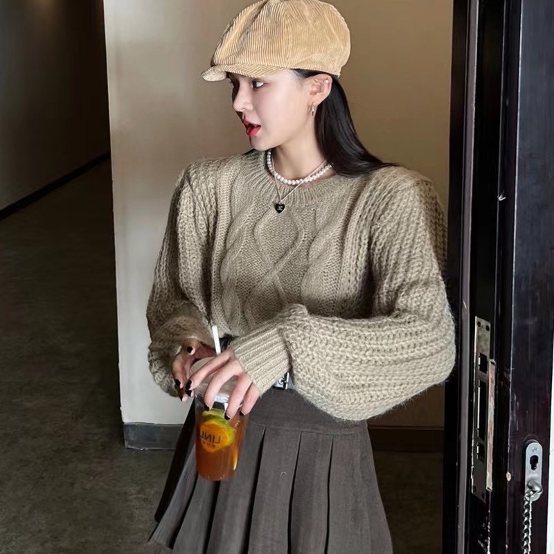 Áo Len Nữ Dài Tay Cổ Tròn Thời Trang Hàn