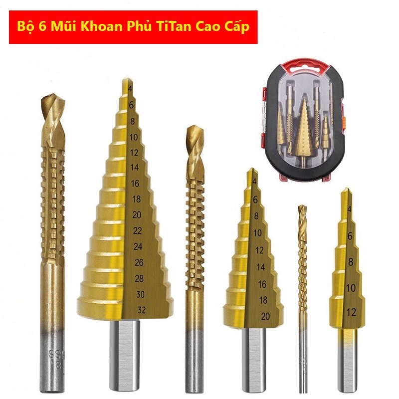 Bộ Mũi Khoan Tháp,Bộ mũi Khoan sắt Lỗ 4-12/20/32mm Bằng Thép Gió HSS + 3/6/8 Cưa Gỗ