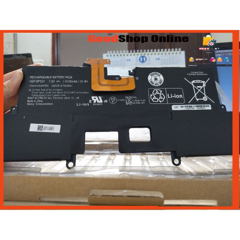 Pin Sony (Original)31Wh VAIO SVP1121 Pro 11 SVP11227SCB SVP11214CXB BPS37 VGP-BPS37 HÀNG ZIN XỊN