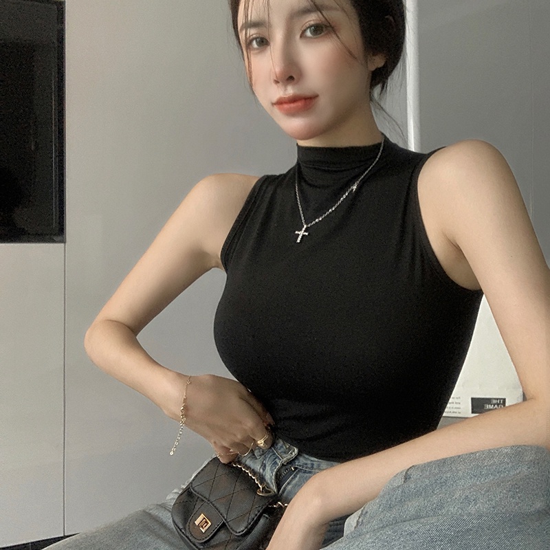 IELGY Áo Sát Nách Cổ Lọ Dáng Ôm Thời Trang Cho Nữ