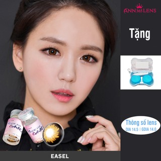 Lens cận 1 năm màu vàng đen Easel ANN365 chính hãng chống tia UV đeo siêu êm 12h