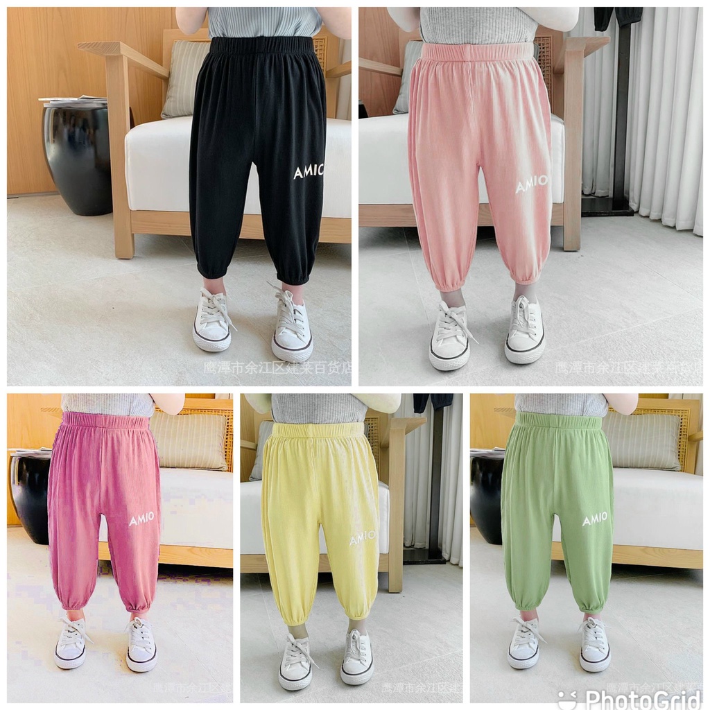 dạng Alibaba Amio, quần Joger unisex bé trai, bé gái Cashibakid chất liệu gân cotton co giãn thấm