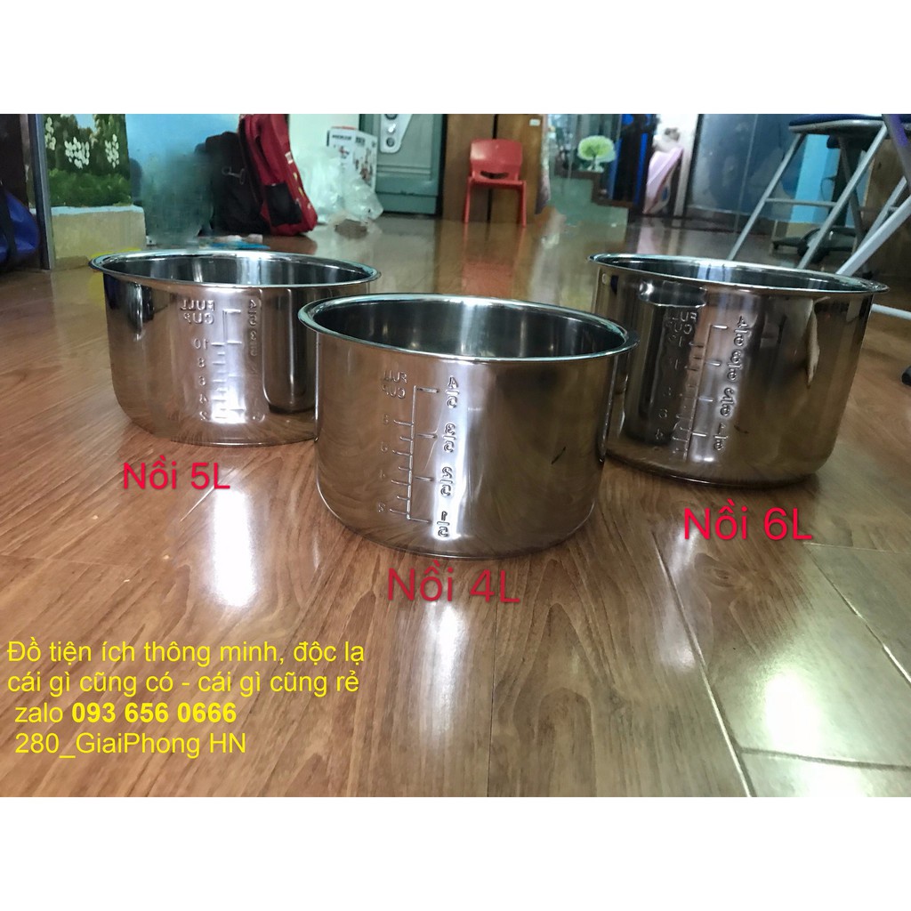 Lòng nồi áp suất Inox dung tích 4 lít, 5 lít, 6 lít