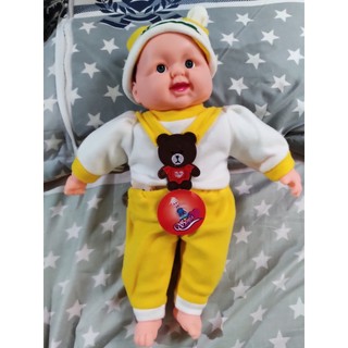 Búp bê sơ sinh bé trai biết cười mình bông mềm dài 42 cm nặng 400 g