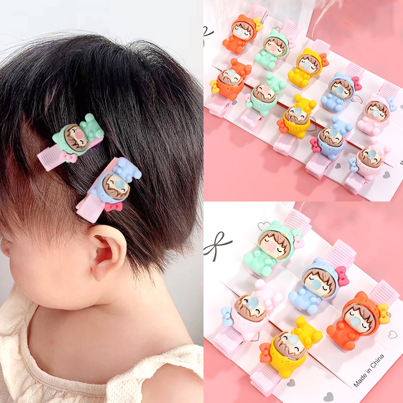 Kẹp Tóc Hình Hoạt Hình Phong Cách Hàn Quốc Xinh Xắn Cho Bé Gái
