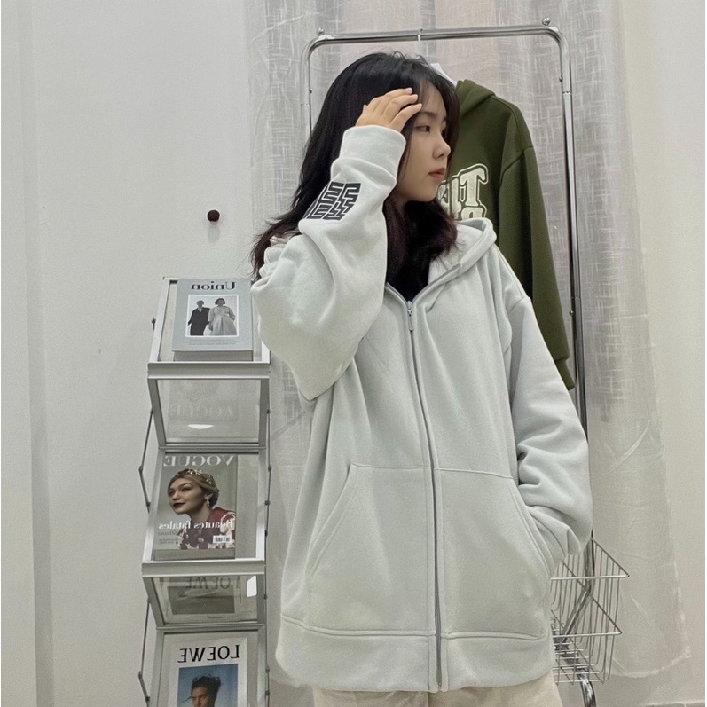 Áo Khoác Nỉ Hoodie Zip JYN In Cao Su Form Rộng Nam Nữ Unisex | BigBuy360 - bigbuy360.vn