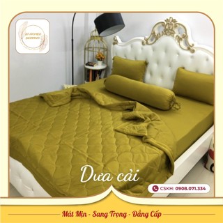 (Rẻ Vô Địch) Ga - Drap Giường Lẻ Thun Mát Lạnh Thương hiệu AT HOME - Màu Dưa Cải