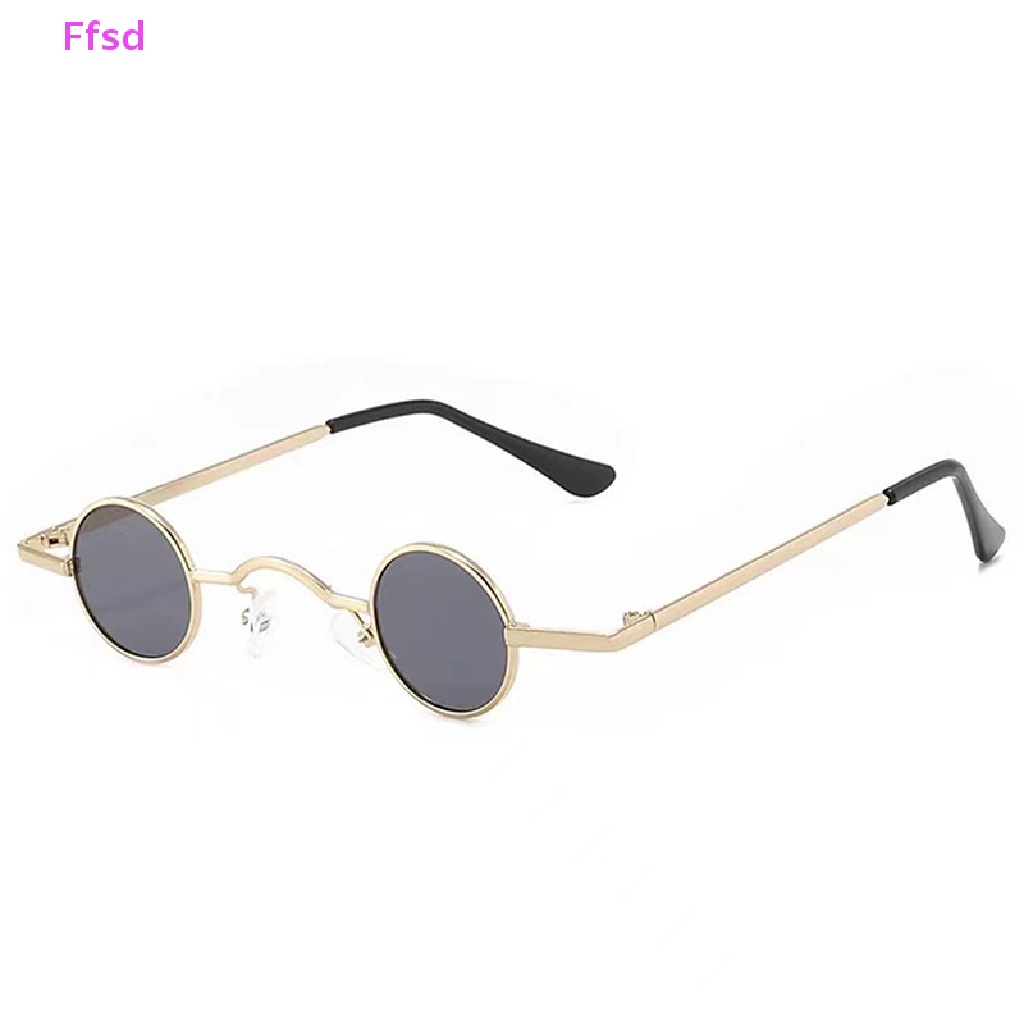 Kính Mát Gọng Tròn Nhỏ Bằng Kim Loại Phong Cách Punk Cổ Điển Thời Trang