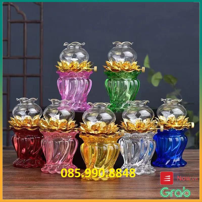 Đèn dầu thờ cúng , Đèn dầu hoa sen - Nhỏ gọn, tiện dụng, bấc dài, cháy lâu, độ bền cao