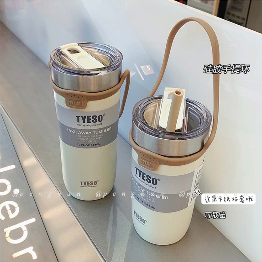 Bình Nước Giữ Nhiệt Bằng Thép Không Gỉ 304 Thiết Kế Nhỏ Gọn Có Nắp Kèm Ống Hút