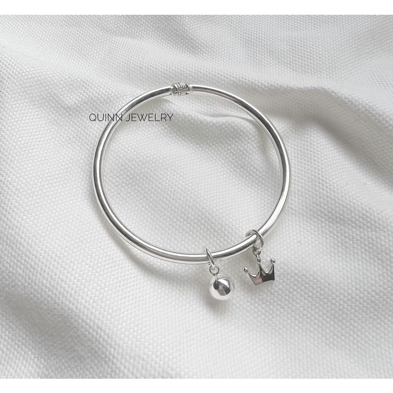 Charm treo vòng tay bạc charm mèo, thỏ, chân chó, vương miện, chuông, gấu