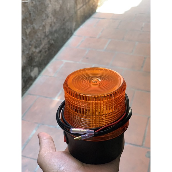 Đèn cảnh báo an toàn xe nâng Led xoay có còi loại 12V 24V 48V 60V đế hút nam châm