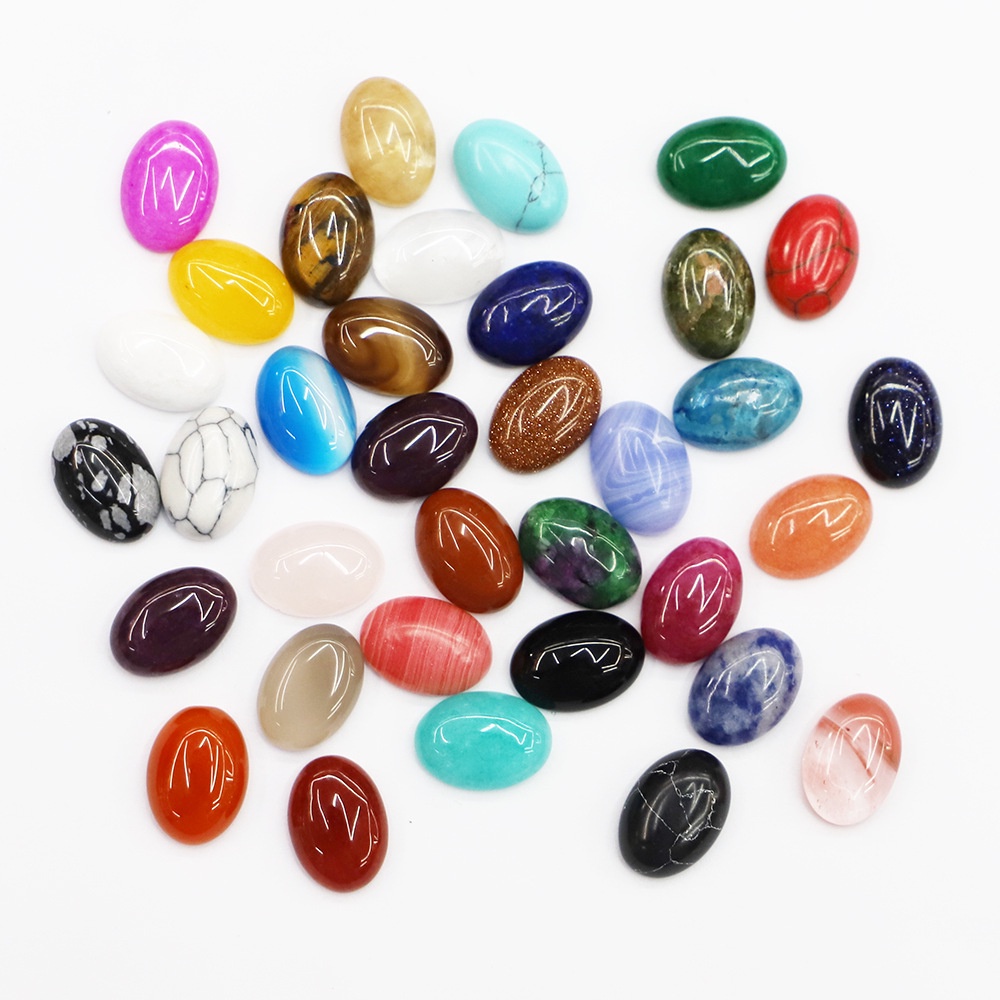 Quả Trứng Đá Fluorite Tự Nhiên Hình Oval Màu Ngọc Lam Cho Nam Và Nữ