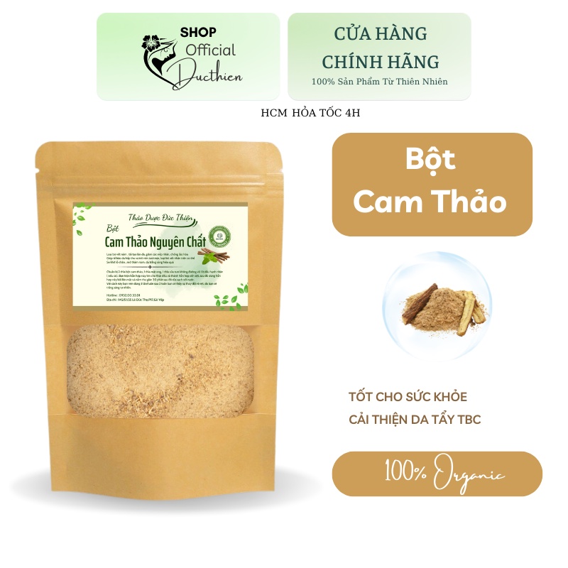 100g, 200g Bột Cam Thảo Handmade Loại 1 Đức Thiện - Trắng Da, Giảm Mụn, Mờ Thâm