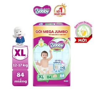 Tã bỉm quần Bobby XL 84 miếng, mẫu mới Gạo non