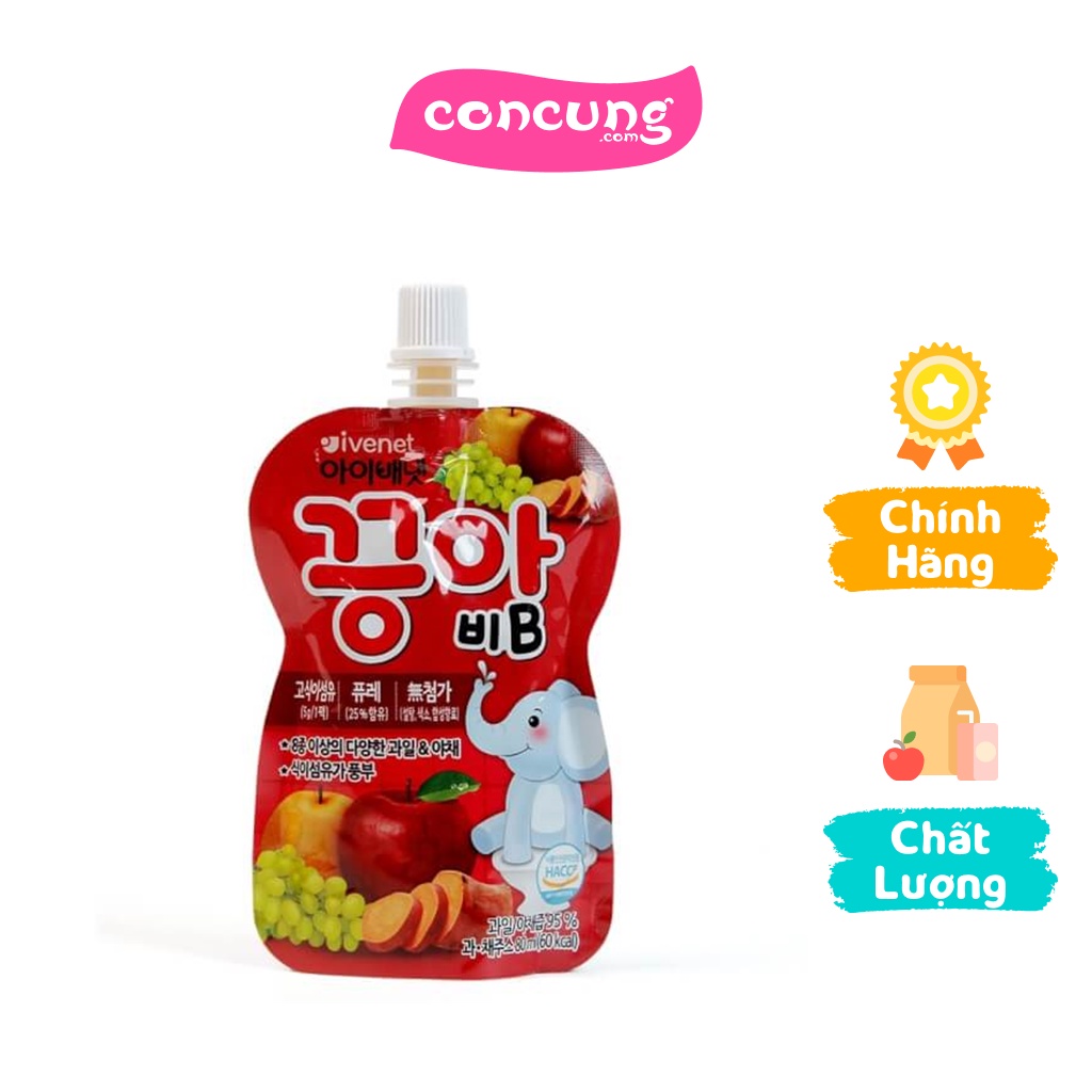 Nước ép hoa quả Ivenet táo, lê, nho và khoai lang 80ml