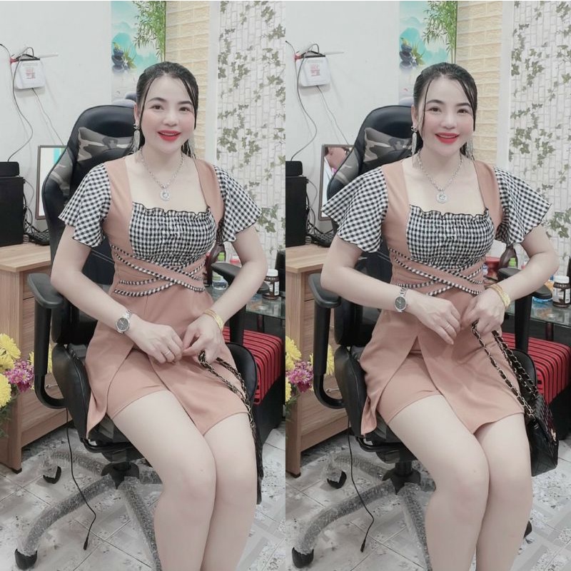 Sét đầm kèm quần đùi dễ thương. tch65