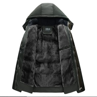 Áo Khoác Phao Măng Tô Nam Có Mũ Lót Lông - Áo Phao Nam Siêu Ấm - Áo lông vũ có mũ siêu dày siêu ấm hàng đẹp