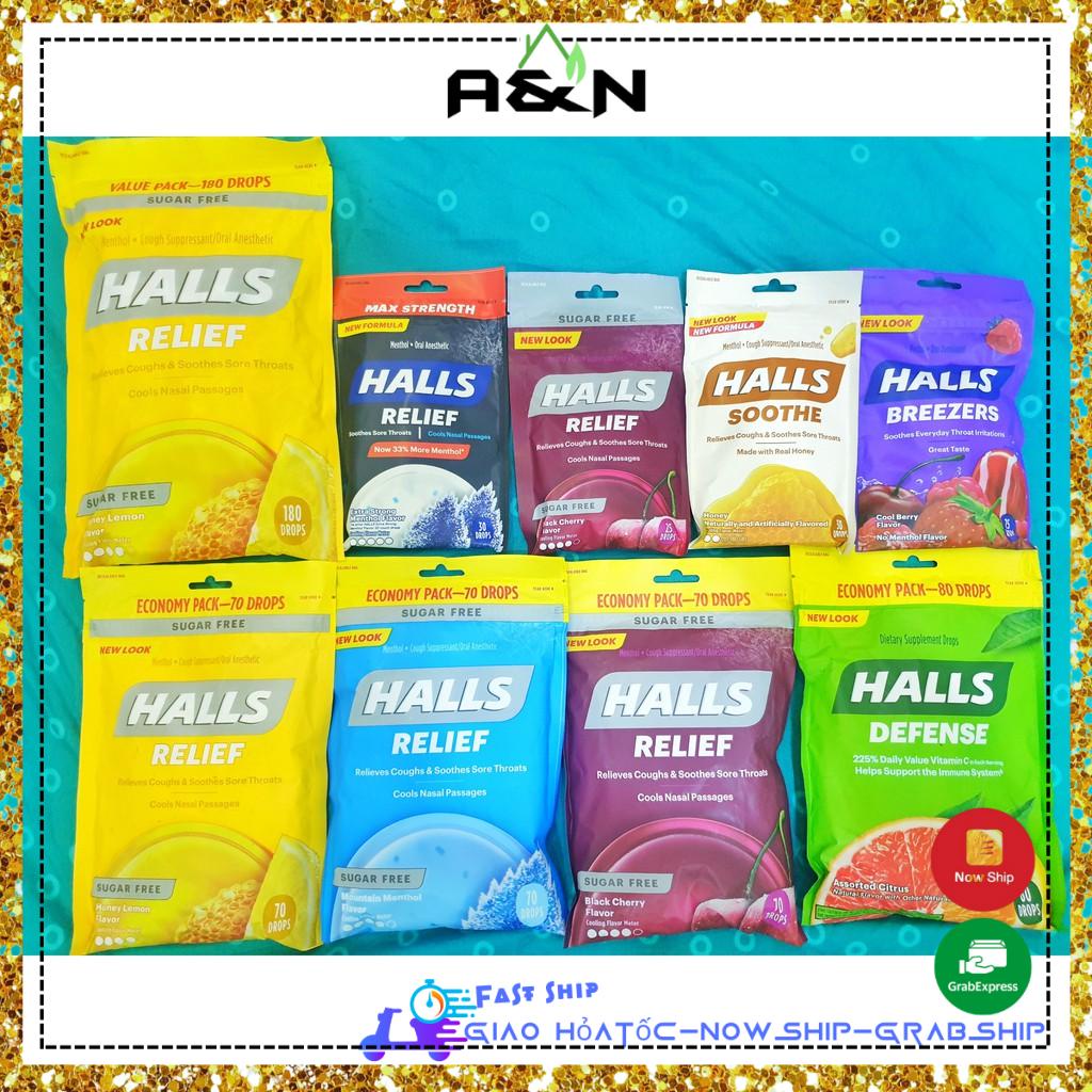 Kẹo ngậm Halls không đường và có đường - Hàng Mỹ