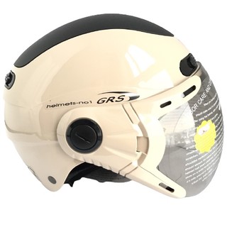 Nón bảo hiểm nửa đầu kính chống chói cao cấp - GRS A102K - Sữa line đen - Vòng đầu 54-57cm - Chính hãng, BH 12 tháng