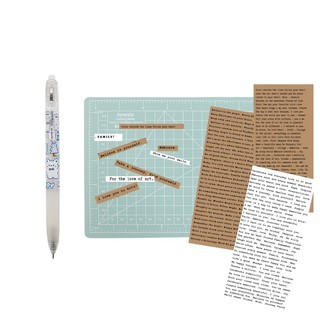 Sticker tiếng anh tự cắt trang trí bullet journal kraft trắng HXGS