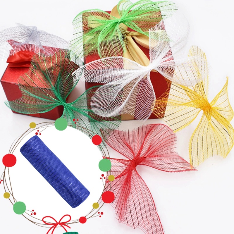 Cuộn Dây Lưới Ruy Băng 10 Yards Nhiều Màu Sắc Dùng Trang Trí Cây Thông Giáng Sinh