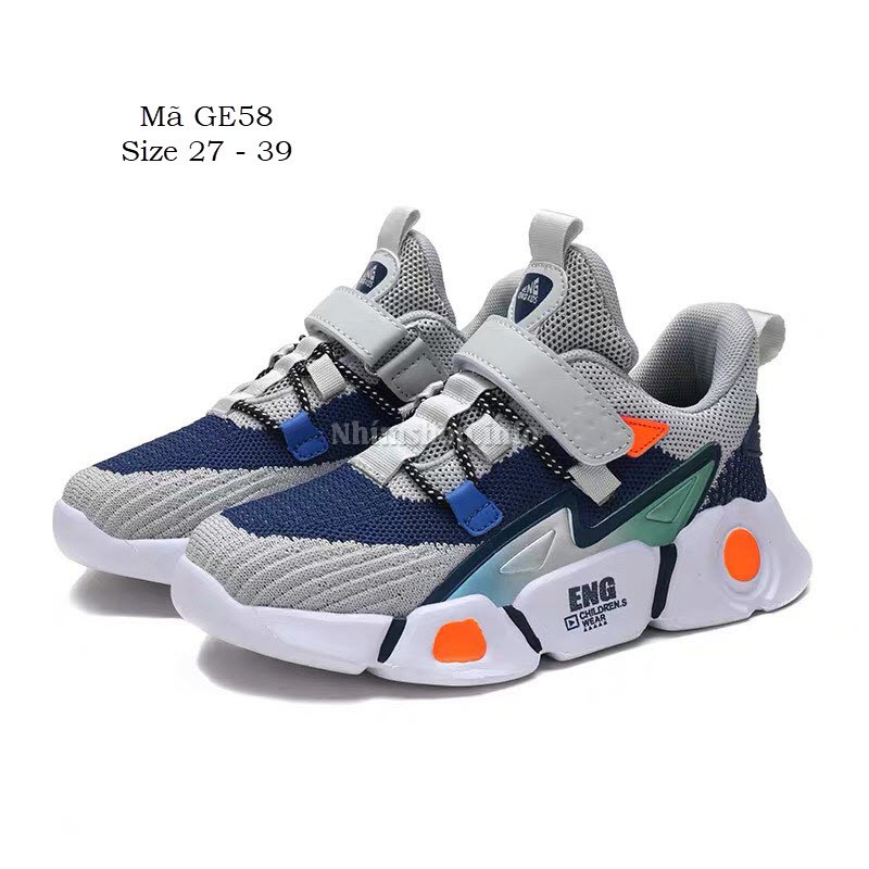 Giày thê thao bé trai 4 - 15 tuổi phong cách Hàn Quốc đế EVA nhẹ chống trơn kháng khuẩn GE58