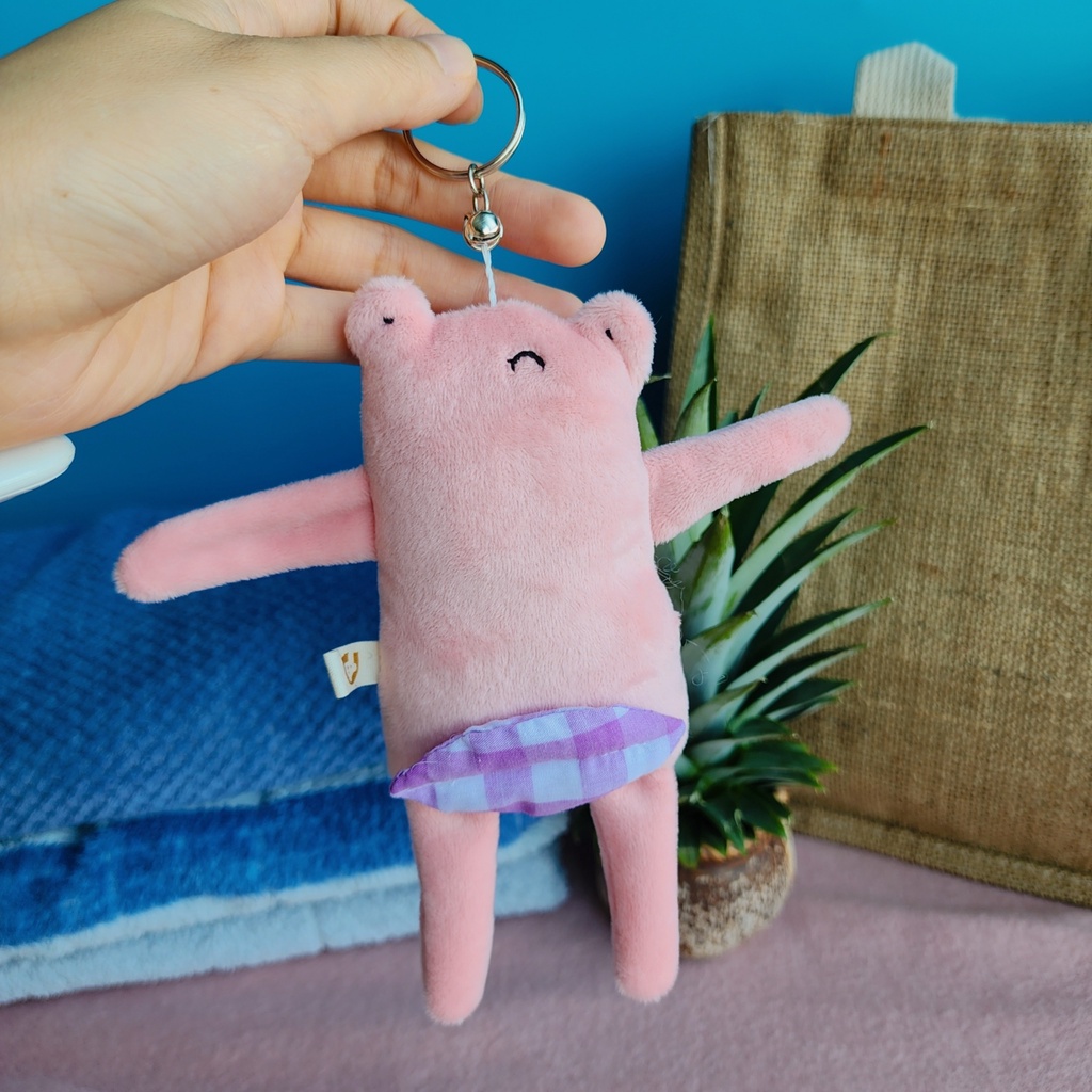 Móc Khoá Ếch Quạo Quọ Hông Dui Dẻ - Gấu bông đình may 20cm