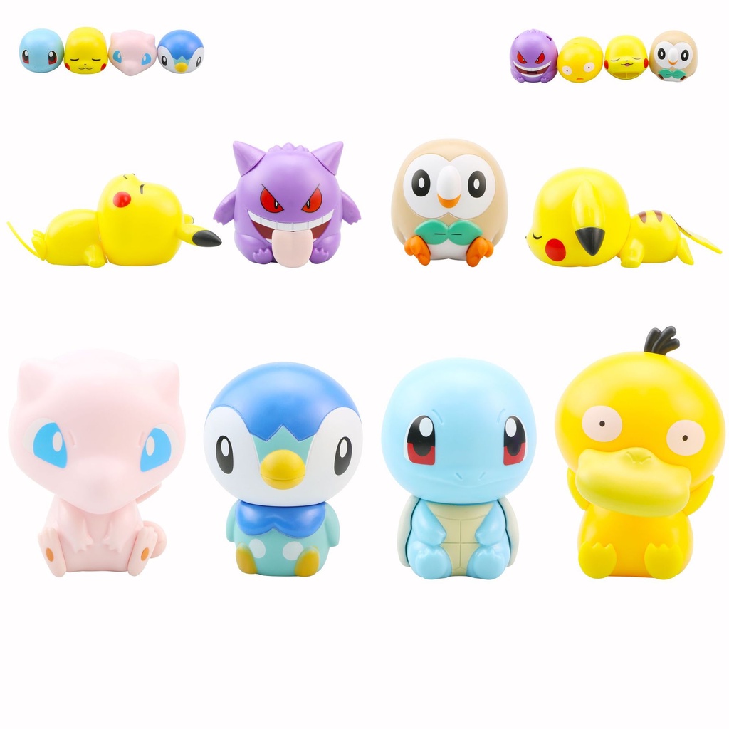 Đồ Chơi Lắp Ráp Pokemon Rowlet Mewtwo Gengar Squirtle Psyduck Cho Trẻ Em