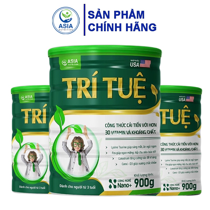 Combo 2 hộp sữa dinh dưỡng Trí Tuệ Asia Nutrition trọng lượng 900g tác dụng ăn ngon, tiêu hóa khỏe, tăng cường sức khỏe