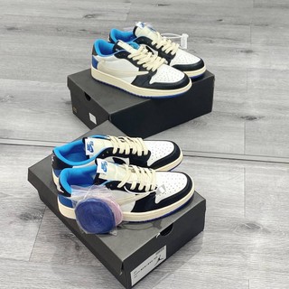 Giày Jordan travis scott xanh đen,giày JD1 travis scott xanh kem cao cấp
