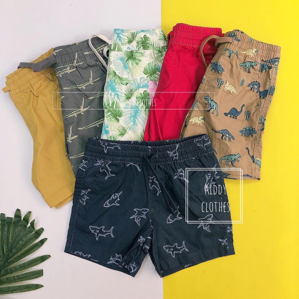 Quần kaki bé trai lưng thun hàng xuất dư xịn/Quần short kaki bé trai dây rút phom to nhiều màu