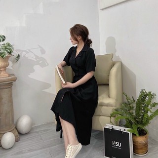 Đầm váy freesize sơ mi form dài 2 màu
