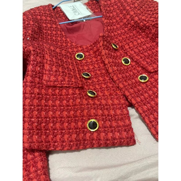 Áo khoác dạ tweed mẫu mới nhất bên Trung