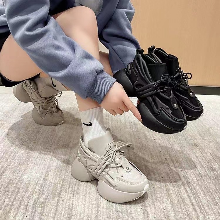 giày sneaker nữ giày trắng nữ Hàng Châu Âu Giày Thể Thao Chạy Bộ Đế Dày Buộc Dây Nhỏ Nhắn Phong Cách Đường Phố Mới Năm 2023 Niche