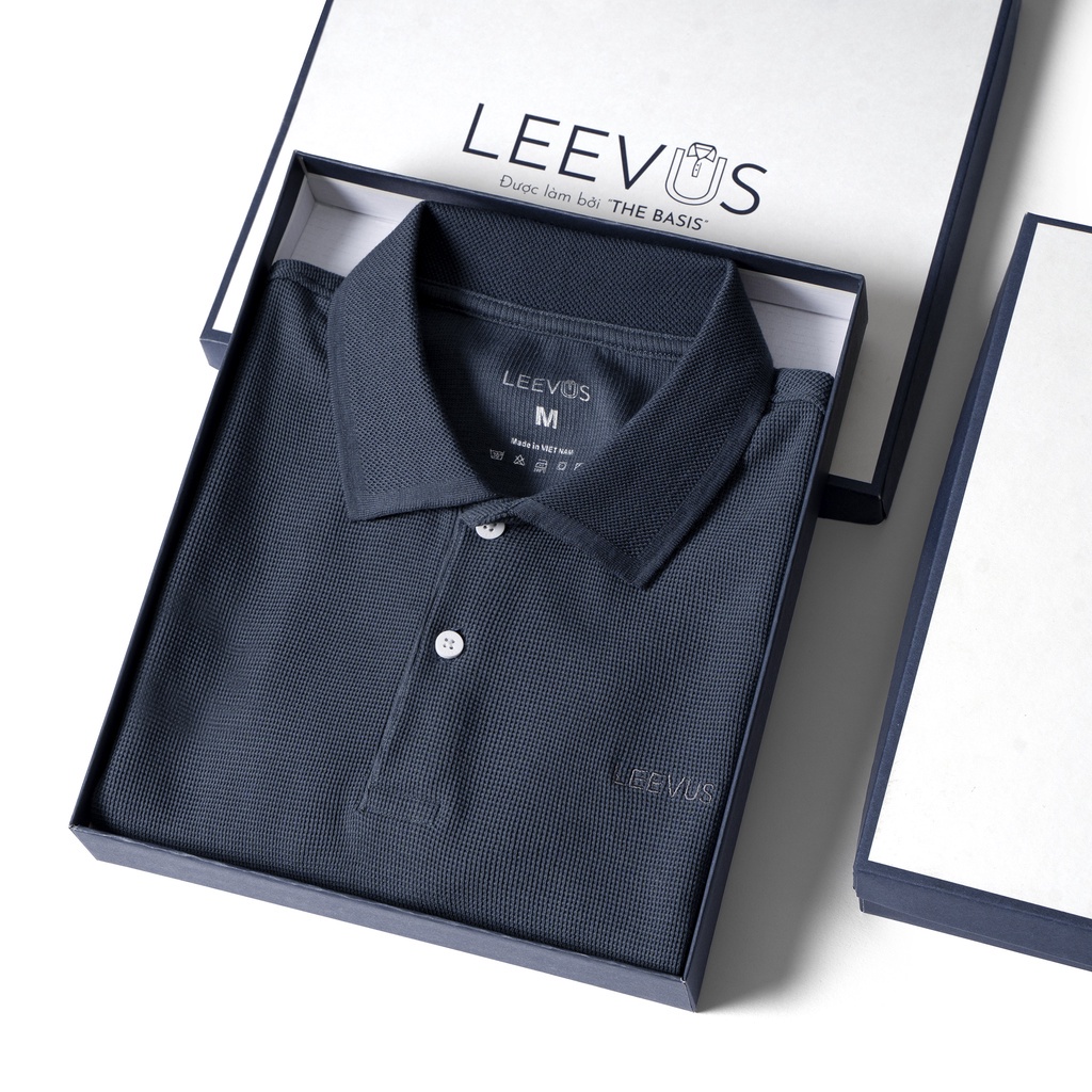 Áo polo nam tông màu premium, Vải waffle cao cấp, APL26 LEEVUS, BASIS, GUTTI