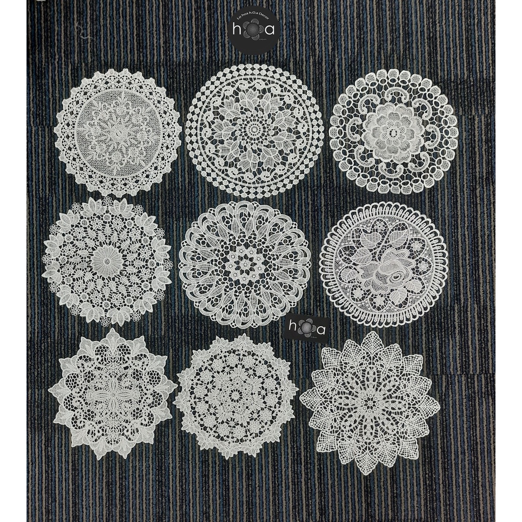 Lót ren trang trí bình hoa (ảnh shop chụp cận chất).Lọ hoa h.O.a Decor