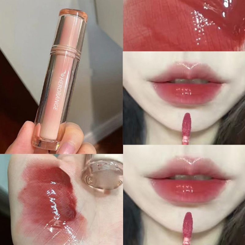 Son kem bóng CAPPUVINI HERORANGE thạch trà căng mọng nhẹ môi Iced Tea Mirror Surface Lip Glaze