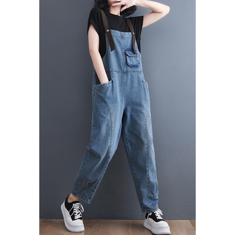 B39 Quần yếm bò bigsize dáng rộng phiên bản hàn quốc