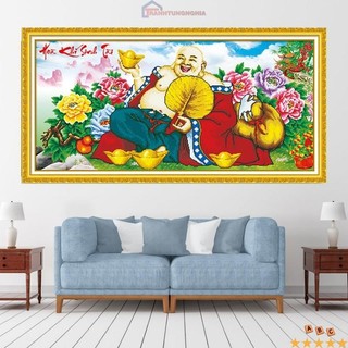 Tranh đính đá phật di lạc 1m30 x 65cm