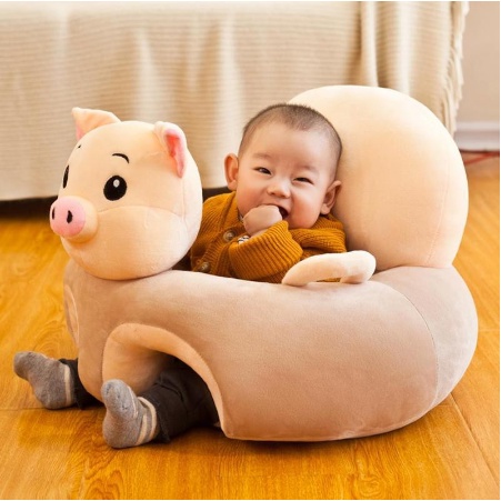 Bộ Ghế tập ngồi thú nhồi bông cho bé bao gôm cả vỏ gối và ruột gối bông gòn êm ái hình thú bảo vệ con yêu
