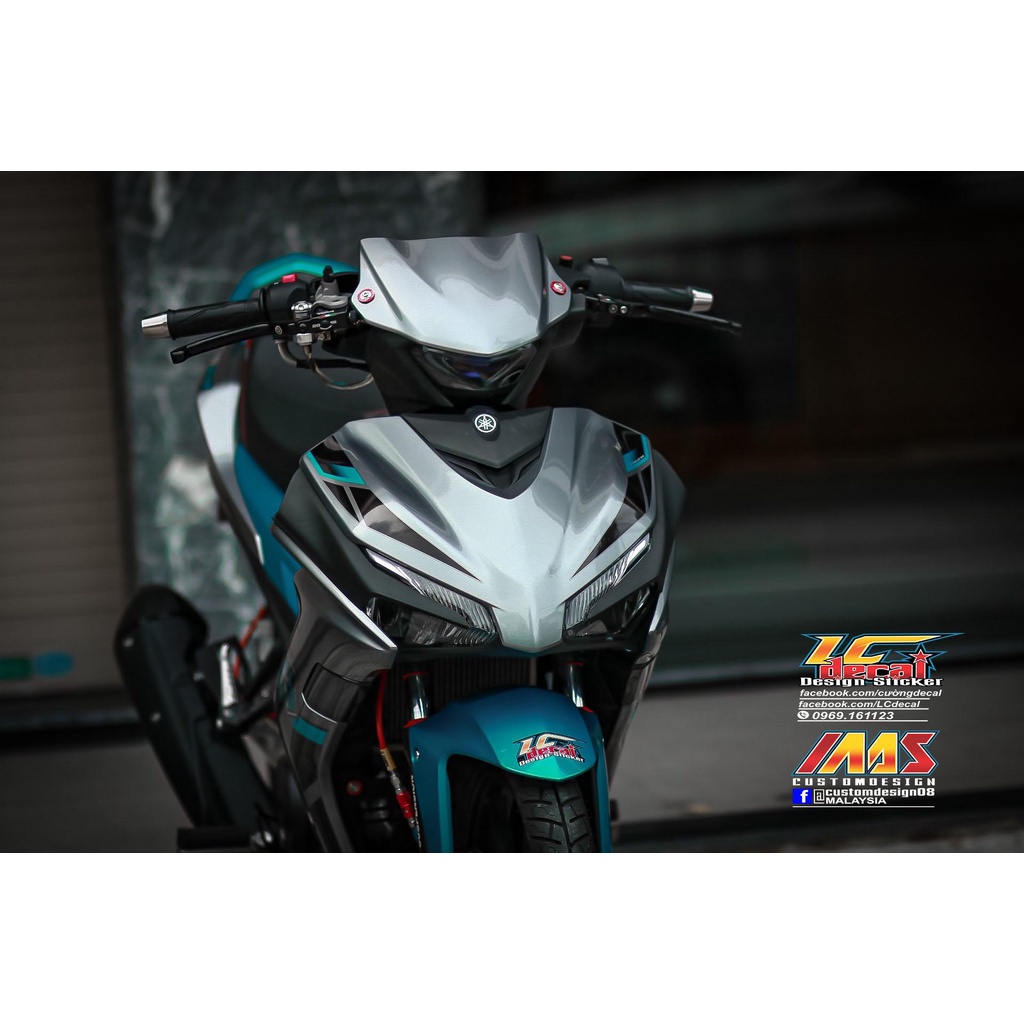 TEM RỜI mẫu Y16ZR xanh ngọc cho Exciter 155 xám xanh siêu hot 2023