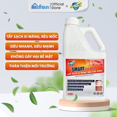Nước Tẩy Xi Măng, Rêu Mốc SMART 2000 ml - Làm Sạch Mảng Bám Trên Gạch, Đá, Sàn Nhà, Tường - An toàn không hại bề mặt