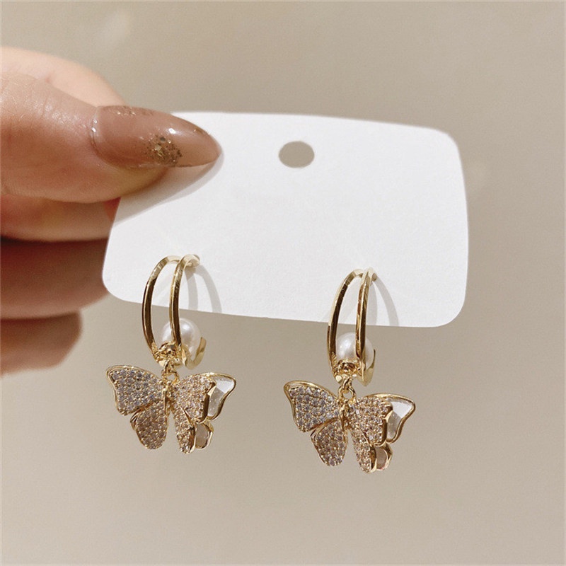 Khuyên Tai Hình Bướm Đơn Giản Phong Cách Hàn Quốc Hợp Thời Trang Mới