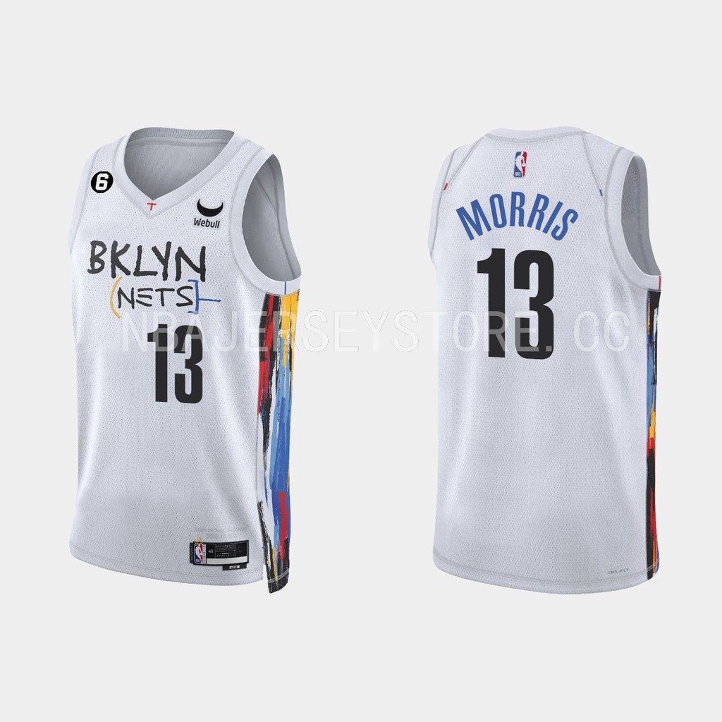 Áo Ba Lỗ Chơi Bóng Rổ Màu Trắng Phiên Bản Thành Phố NEW2 22 / 23 NBA Irving Claxton Durant Morris