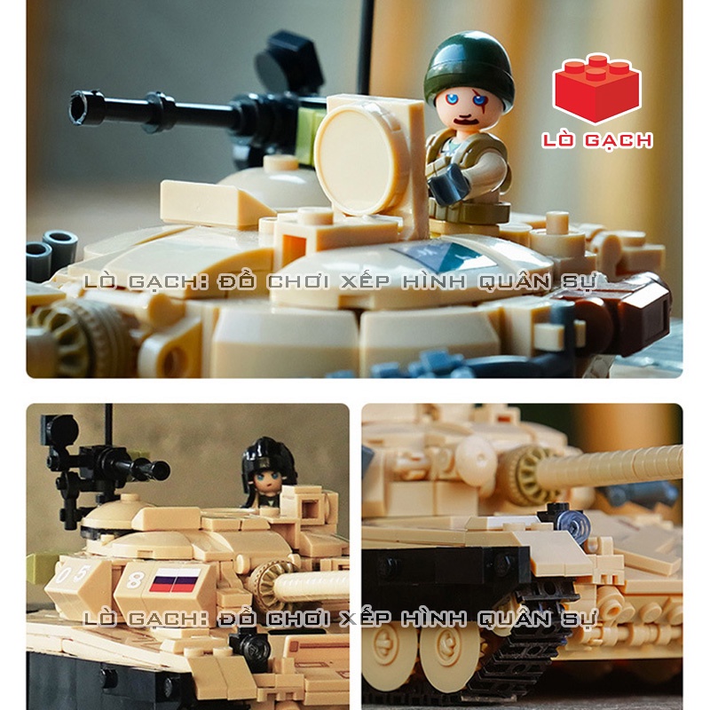 Bộ xếp hình xe tăng T72B3 T72M1 quân đội Liên Xô Nga 770 chi tiết
