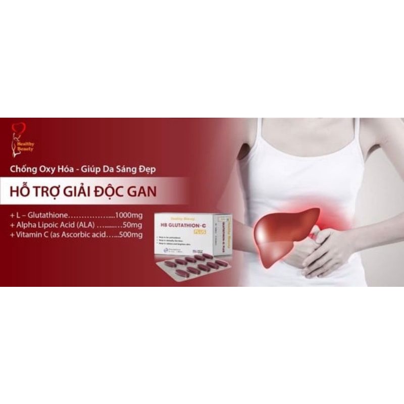 HB Glutathion C Plus Viên uống trắng da thải độc gan HB Glutathion C Plus 30 viên