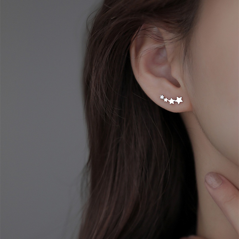 Bông tai ngôi sao đính đá móc dài cho nữ xinh xắn